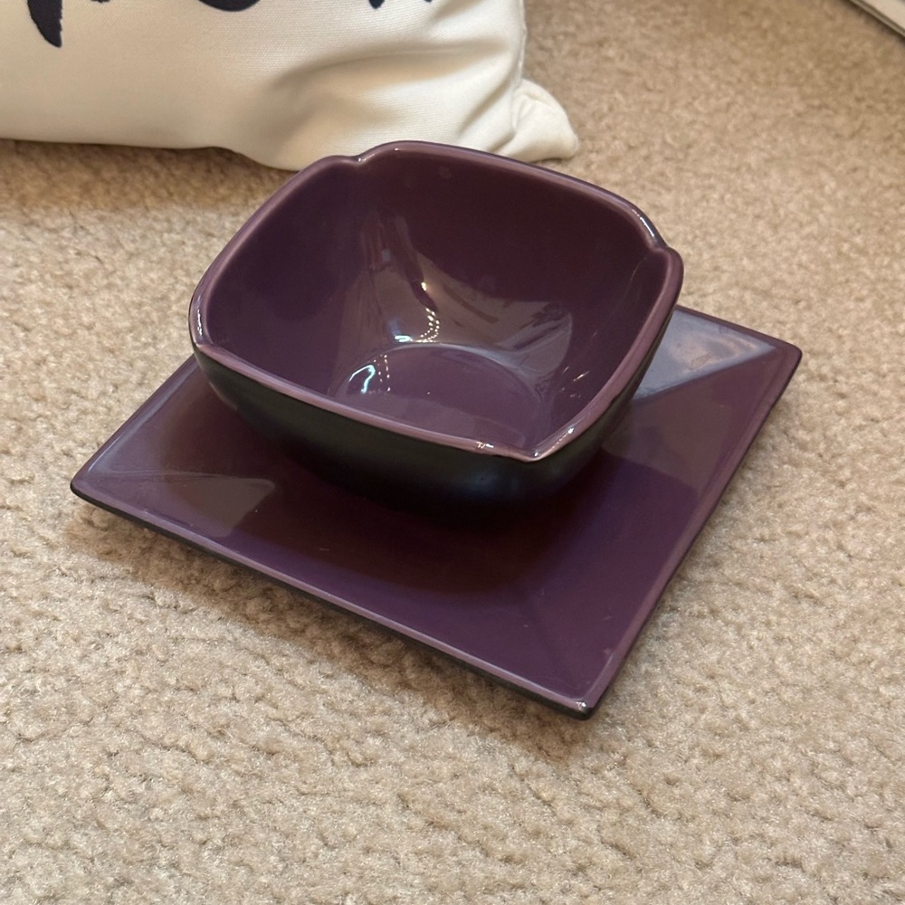 Vintage PartyLite Purple Candle Holder Set